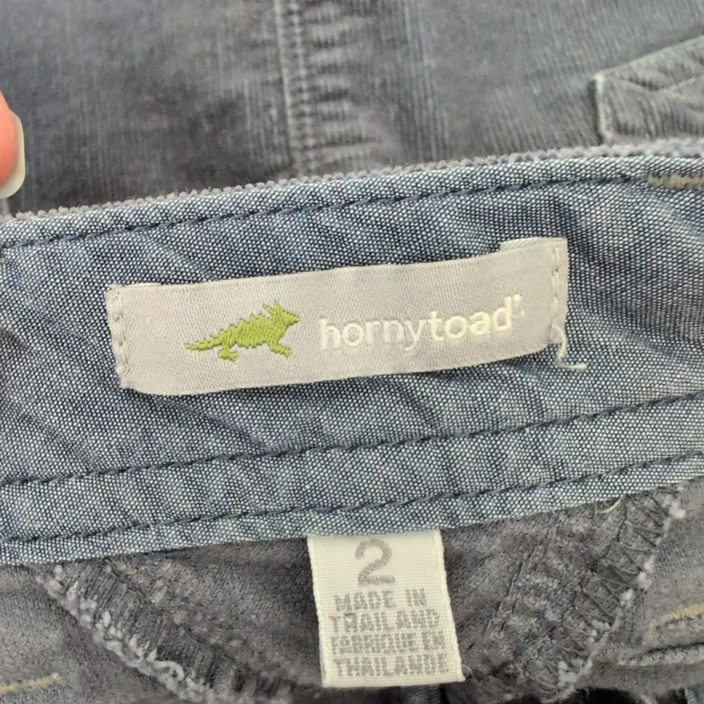 Horny Toad & Co. Accord Corduroy Mini Skirt Womens 2 Blue Gray Cotton Stretch T9